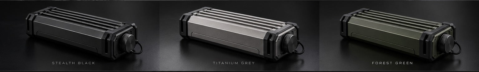 RIDGE design concepts in black, titanium grey and forest green